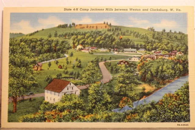 West Virginia WV Weston Clarksburg State 4 H Camp Jacksons Mills Postcard Old PC