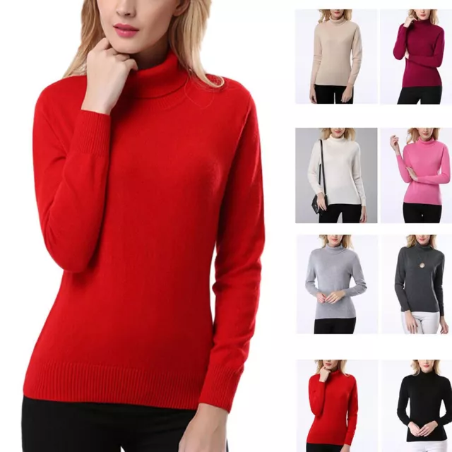 Damen-Pullover Langärmelig Stehkragen Rollkragenpullover Damen Einfarbig Φ