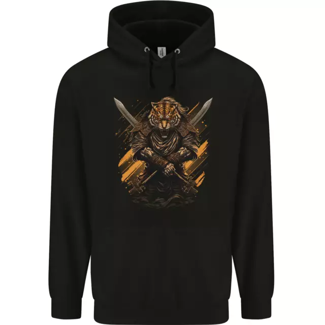 Tiger Warrior Fantasy MMA Martial Arts Mens 80% Cotton Hoodie