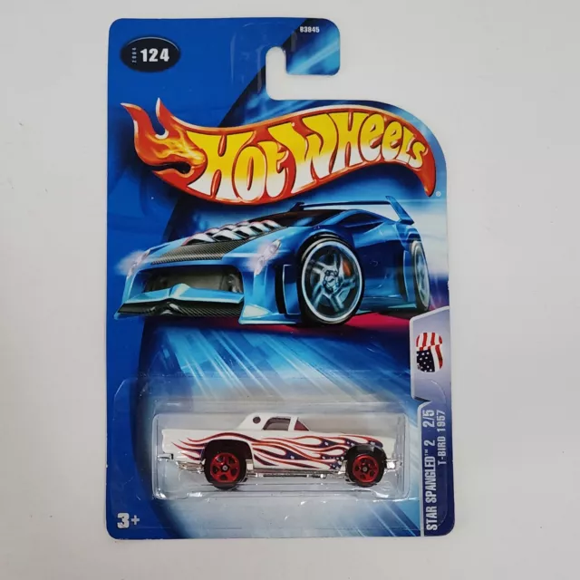 Mattel Hot Wheels Star Spangled 2 2/5 Thunderbird T-BIRD 1957 #124 NOS Sealed