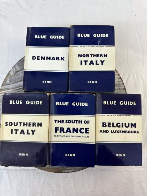 Lot of 14 Blue Guide Travel Guides 1950s-60s Ireland France Belgium Rome Italy 2