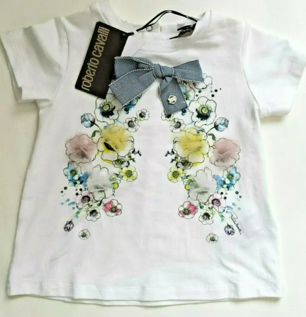 ROBERTO CAVALLI Baby Mädchen Shirt Gr.74 9 Monate Designer Kids Tshirt NEU
