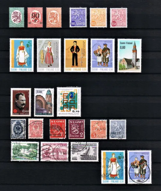 Finnland Suomi - Lot Einzelmarken aus den Jahren 1901/16 - 1974