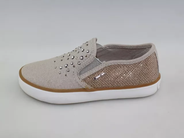 Chaussures Fille GEOX 28 Ue Mocassins Beige Tissu Or DF491-28