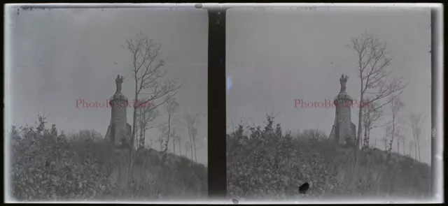 France Statue Notre-Dame de Vouise Voiron c1930 Photo NEGATIVE Plaque Stereo 