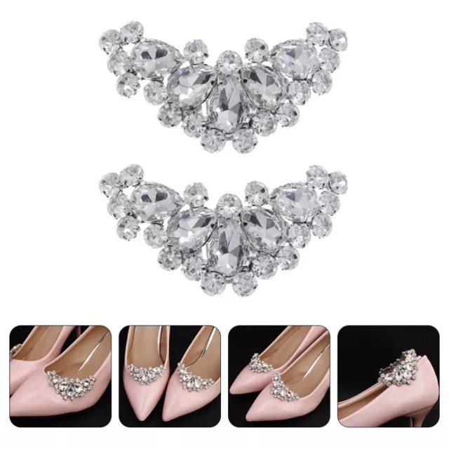 Wedding Decorations for Ceremony Shoe Clips Rhinestone Buckle Flat