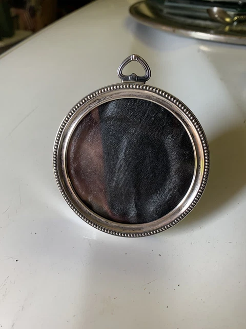 "Marco de imagen vintage de plata esterlina Webster con cuentas redondas de 3"
