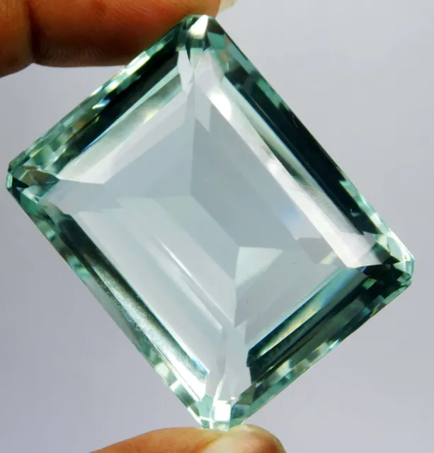 Natural Aquamarine 213 Ct Brazil Blue Emerald Cut Loose Gemstone