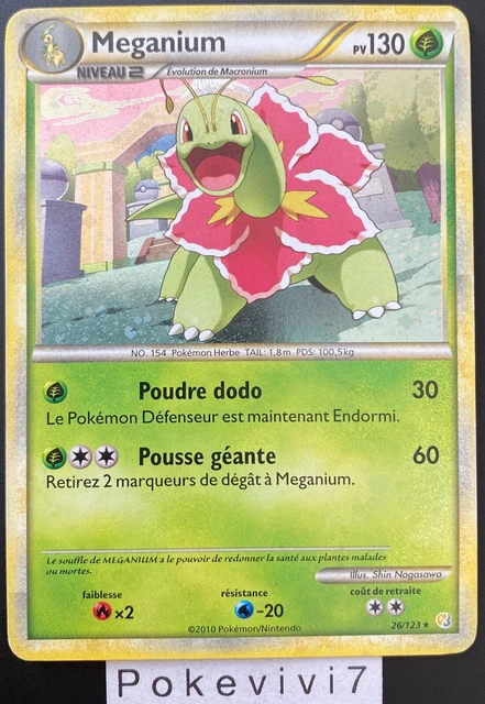 Carte Pokemon MEGANIUM 26/123 HOLO HGSS HEARTGOLD SOULSILVER FR OCCASION