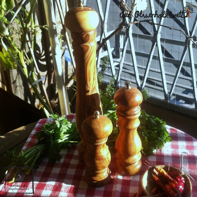Moulins à Sel Et Poivre En Bois D'acacia – Lot Manuel ESpring, 2 Pièces, Neuf