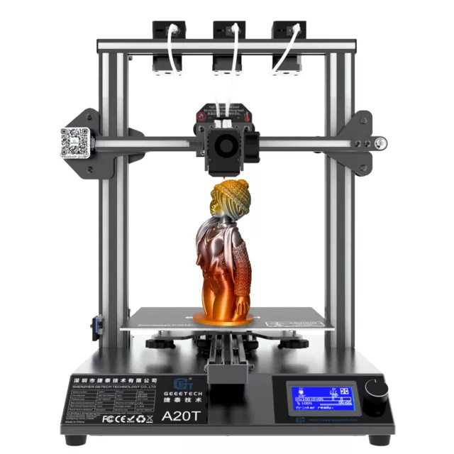 Impresora 3D A20T salida 3 en 1 de colores mixtos 3 extrusoras Impresión precisa