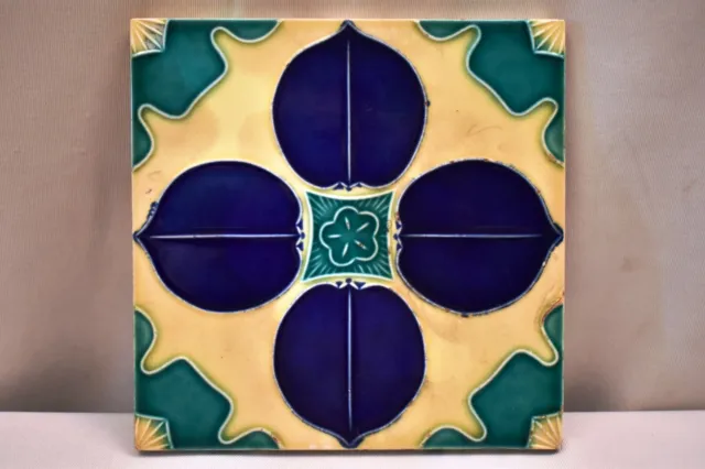 Vintage Tile Art Nouveau Japan Majolica Porcelain Danto Kaisha Collectibles "I81 2