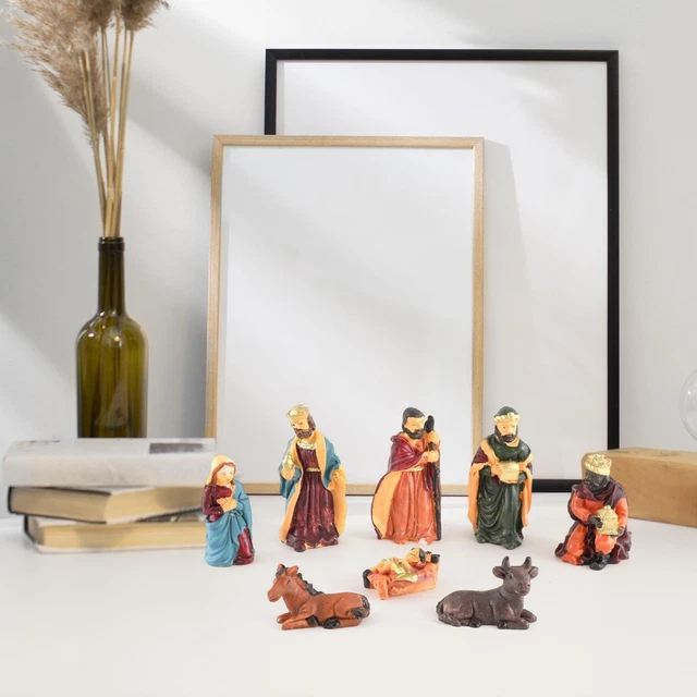 Crèche De Noël Religieuse, 8 Pièces, Artisanat, Décoration De
