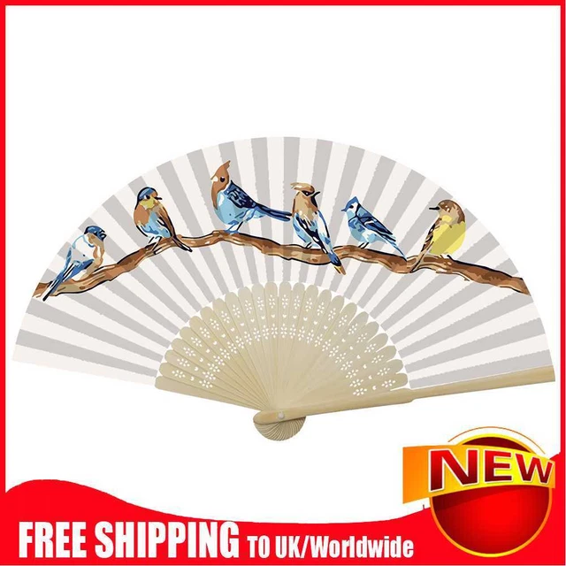 FOLDING FAN PAINT By Numbers Kit DIY Bird on Branch Hand Painted