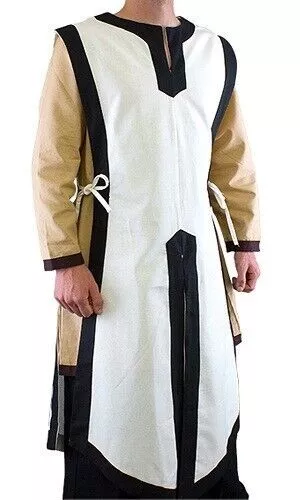 Larp Jubón sin Mangas Básico Medieval Tabardo Renacimiento Viking Camisa Túnica