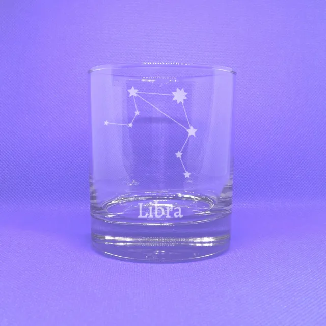 Libra star sign Laser Etched Tumbler Glass