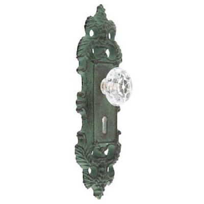 Cast Iron decorative door knob handle acrylic knob pull green antique patina