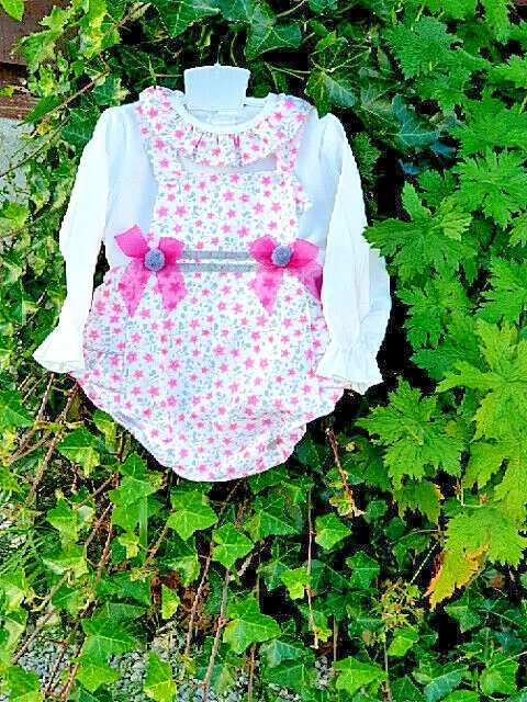 Dream Baby Girls Winter Lined Blouse And Frilly Bum Romper Set Or Reborn Dolls