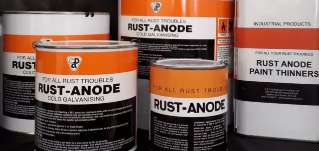 Rust-Anode The ORIGINAL 95% pure zinc cold galvanising paint 1kg-9kg