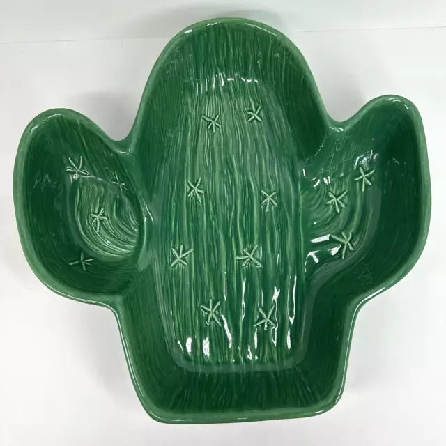 Treasure Craft USA Cactus Pottery Chip Bowl Serving Dish Party Tray Ceramic