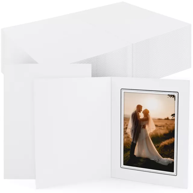 50 Pack 5x7 Photo Folders Cardboard Paper Picture Frame Greeting/Invitation Card