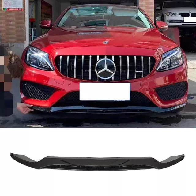 Lip Spoiler Avant Aileron pour Mercedes Classe C W205 AMG 2015-2018 Noir 2