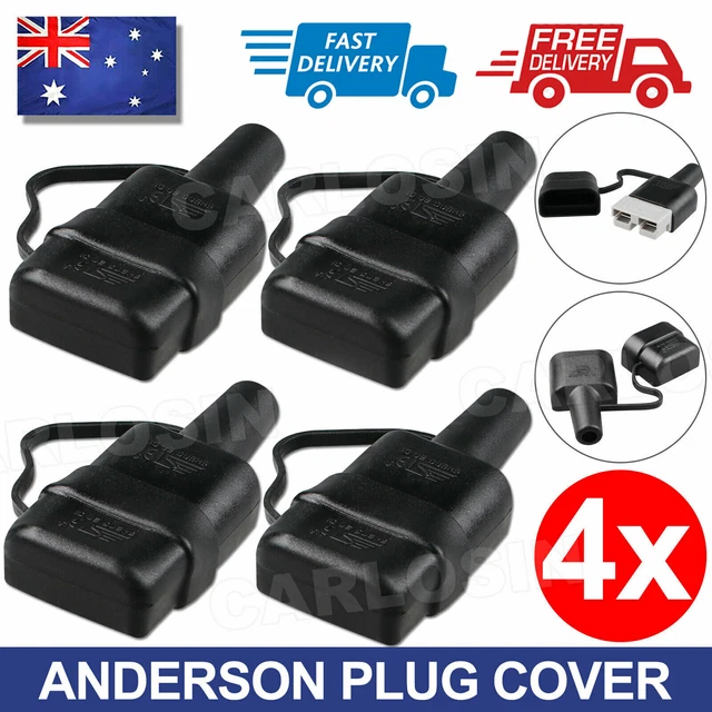 4x Waterproof 50A Anderson Plug Dust Cable Sheath Cover Black With Cap New aus