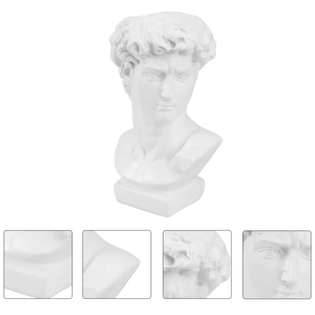 Greek Roman David Statue Flower Vase Succulent Planter Head Face Bust Pot