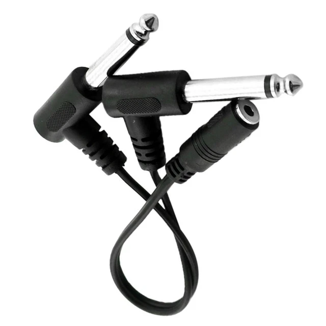 3.5mm 1/8'' Stereo Female To 2x 6.35mm 1/4'' TS Mono Male Y Splitter Cable