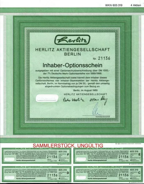 Herlitz Akitengesellschaft  4er-OS 1989