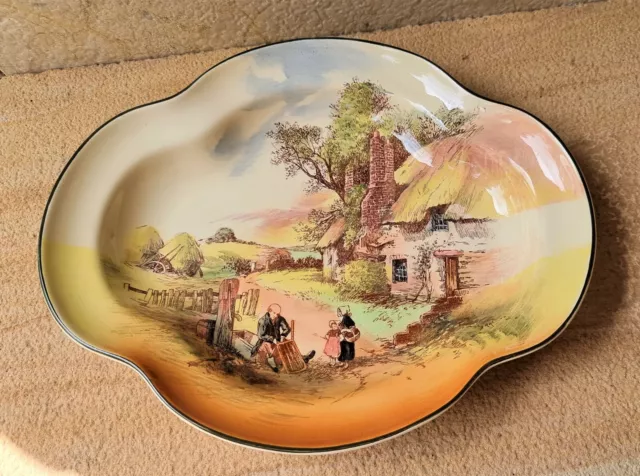 Vintage Art Deco Royal Doulton Series Large Serving Dish Rustic England 29.5cms