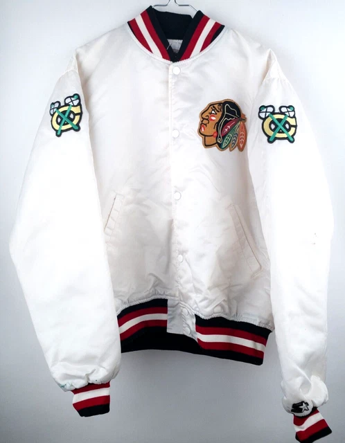 Vintage Starter Chicago Blackhawks Bomber Jacket Varsity NHL Hockey Size Large L Vintage Starter Chicago Blackhawks Bomber Jacket Varsity NHL Hockey Size Large L