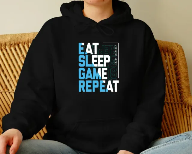 Eat Sleep Game Repeat Adults Hoodie