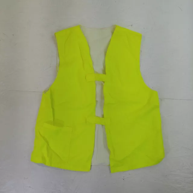 Vintage vest hi vis handmade neon yellow bright M/L