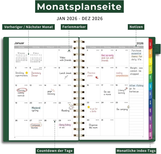 EMSHOI KALENDER 2026 Terminplaner 2026 Wochenplaner A5 Terminkalender mit 30 Min EUR 17,95 EMSHOI KALENDER 2026 Terminplaner 2026 Wochenplaner A5 Terminkalender mit 30 Min EUR 17,95
