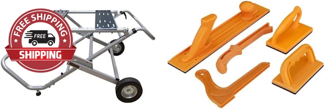 MT4009 Rolling Foldable Table Saw Stand & 71009 Safety Push Block and Stick Set