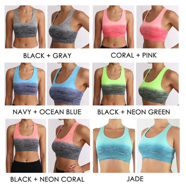 Women Yoga Fitness Stretch Workout Tank Top Seamless Racerback  Sports Bra