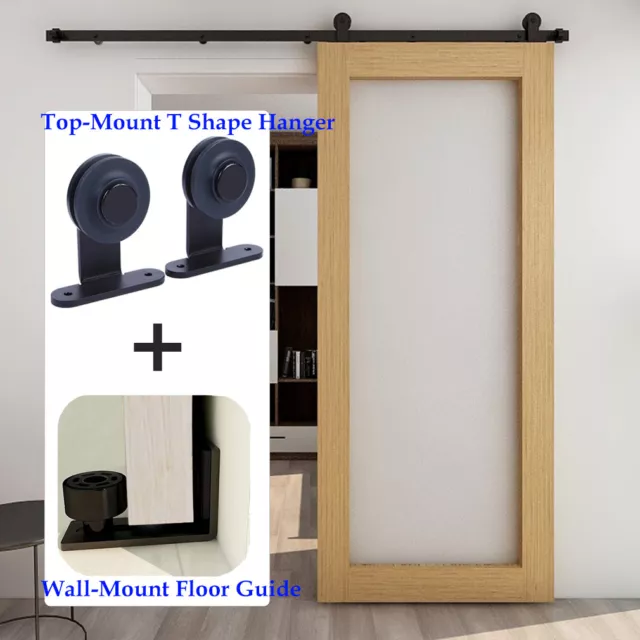Sliding Barn Door Hardware Kit 4FT/5FT/6FT/6.6FT/7FT/8FT for Single/Double Doors
