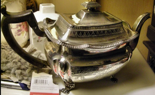 Fab Armorial George III, Irish Sterling Silver Tea Pot,by Sawyer, Dublin 1810