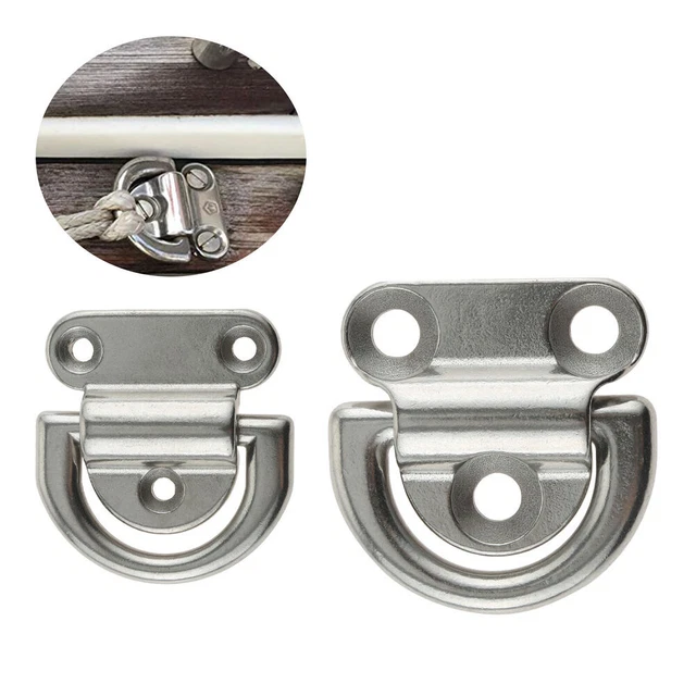 8X New Design 6 Mm Folding Pad Eye Plate / Lashing Ring / Stainless Steel 316