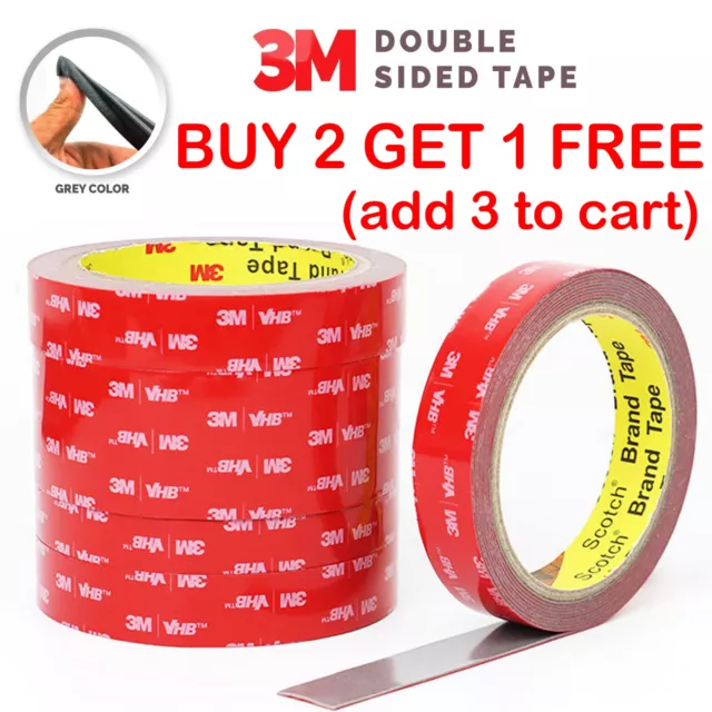 3M™ VHB™ Double Sided Tape Heavy Duty Pads Strong Sticky Tape Grey Clear  Roll