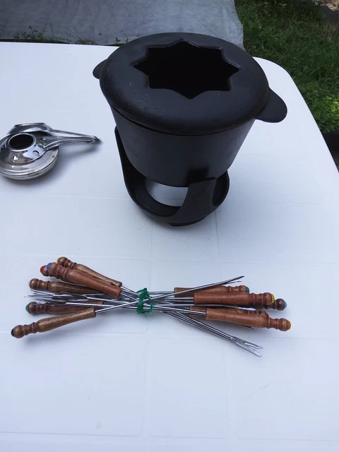 6 Piques à Fondue En Acier Inoxydable - Longueur 24 Cm, Manche Isolant, Pour Fromage, Chocolat, Guimauves