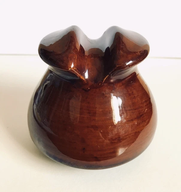 Antique Stoneware Insulator Brown Porcelain Ceramic Electric Electricity Vintage