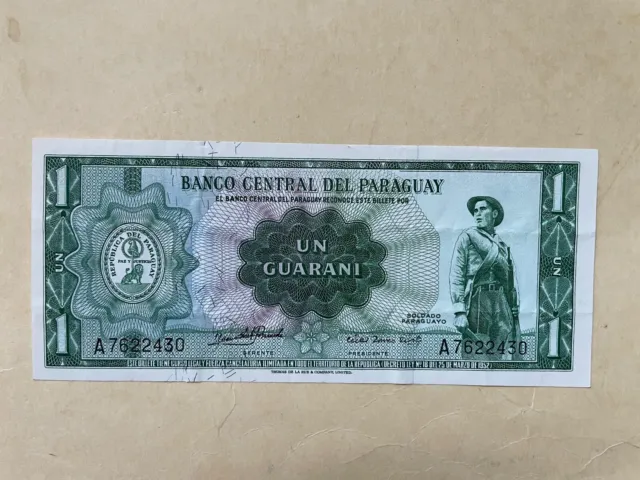 1952 Banco Central Del Paraguay (1) UN Guarani