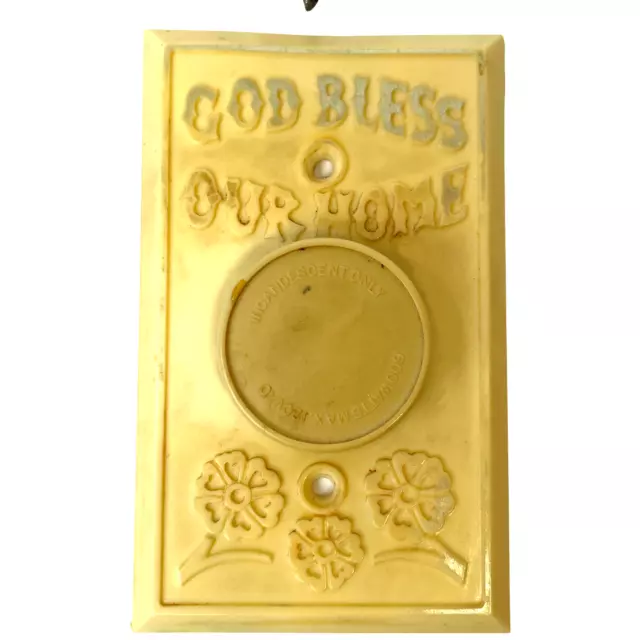 Mid Century Mod GOD BLESS OUR HOME Light Switch Plate Cover Plastic VTG Knob