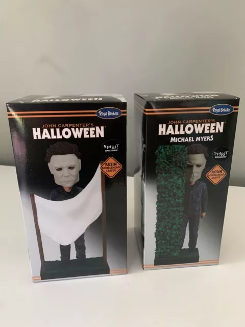 Halloween Michael Myers Fence Hedge & Sheet 2 Lot Royal Bobbles Spirit Exclusive