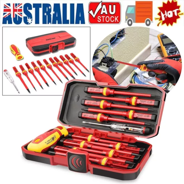 13PCS 1000V Insulated Screwdrivers Set with Magnetic Slotted Phillips Pozidriv