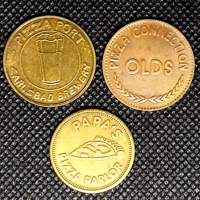 Pizza Arcade Token Lot Of 3 Papa's Pizza Parlor Port Pizza Connection