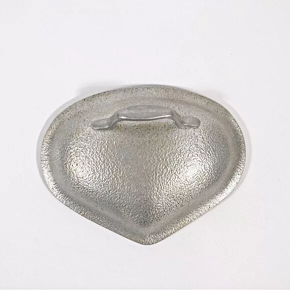 Vintage Silver Seal Hammered Cast Aluminum Triangle Heart Shaped Replacement Lid