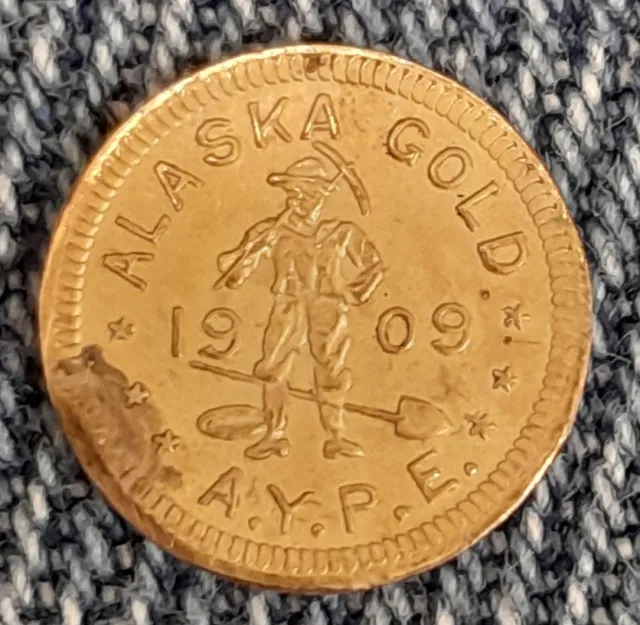 1909 Alsaska 1/2 DWT Gold Token